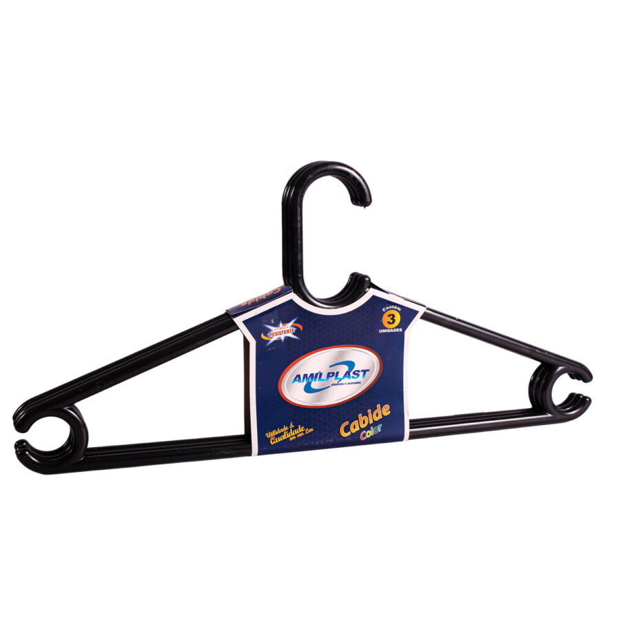 3  Cabides Master Color - 43cm Preto -1021 - Image 3