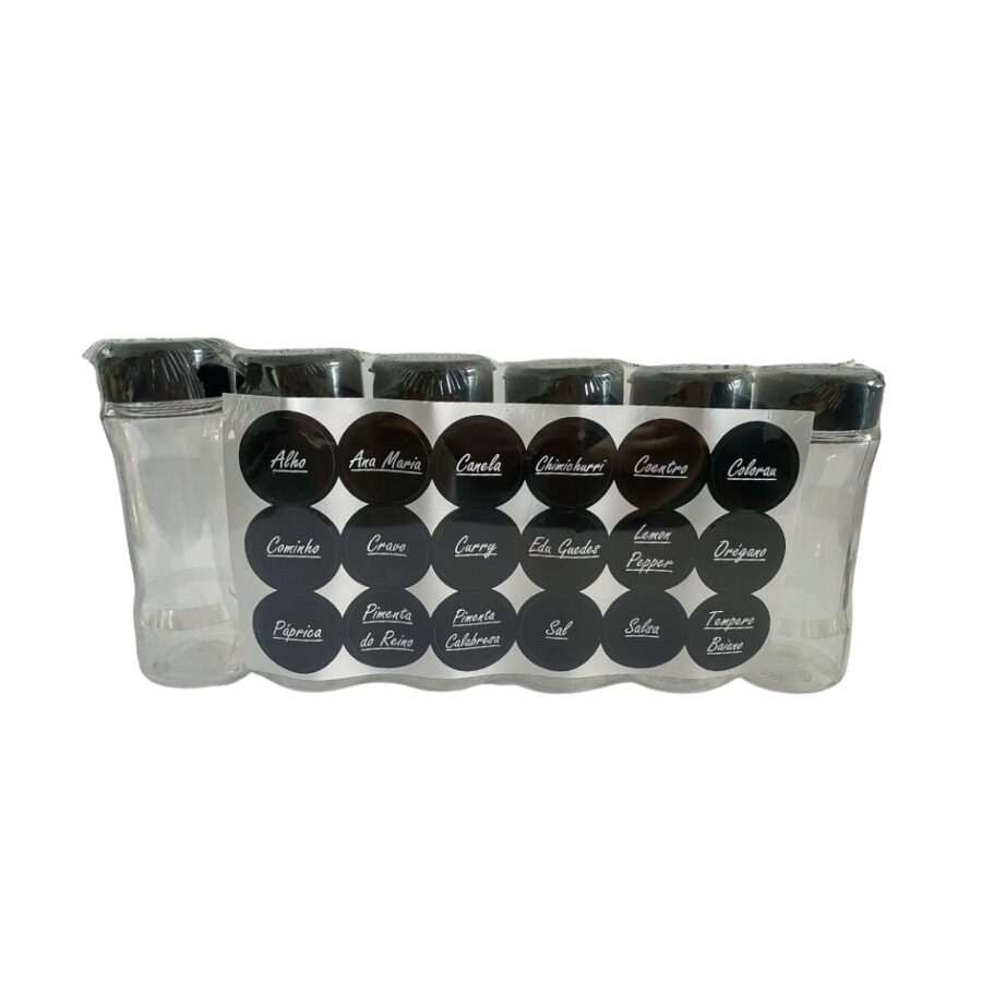 Kit 6 Potes de Tempero c/ Adesivos – 3012