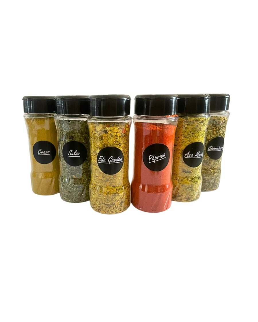 Kit 6 Potes de Tempero c/ Adesivos - 3012